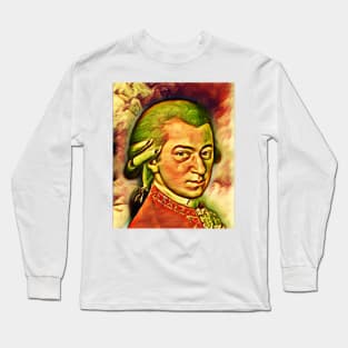 Wolfgang Amadeus Mozart Snow Portrait | Wolfgang Amadeus Mozart Artwork 14 Long Sleeve T-Shirt